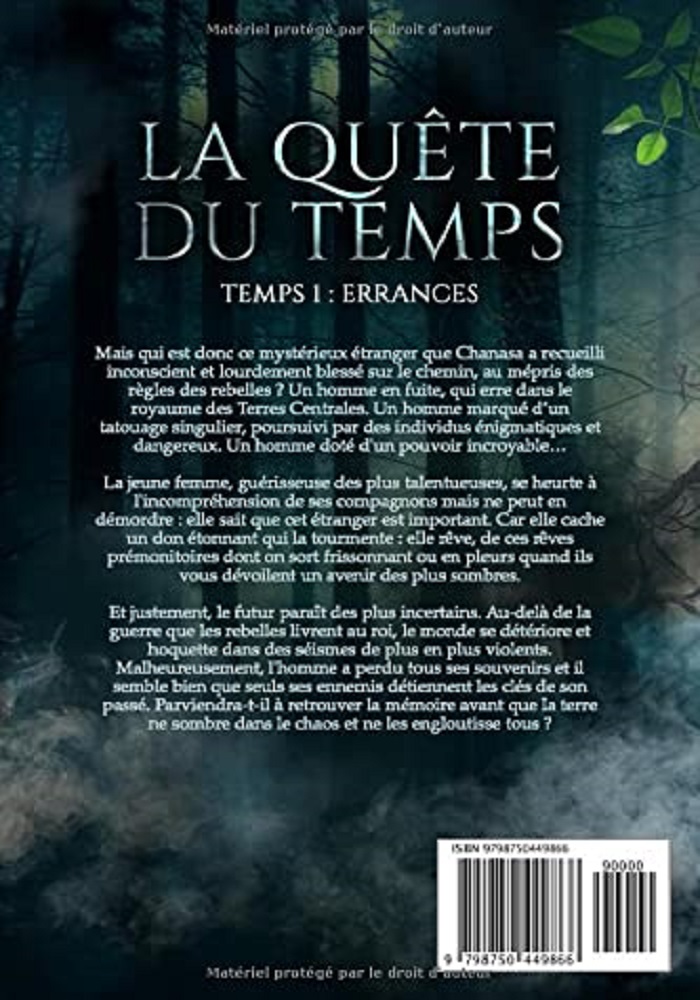 Fantaisie de Lise Barrow : " La Quête Du Temps - Tome 1 - Errances "