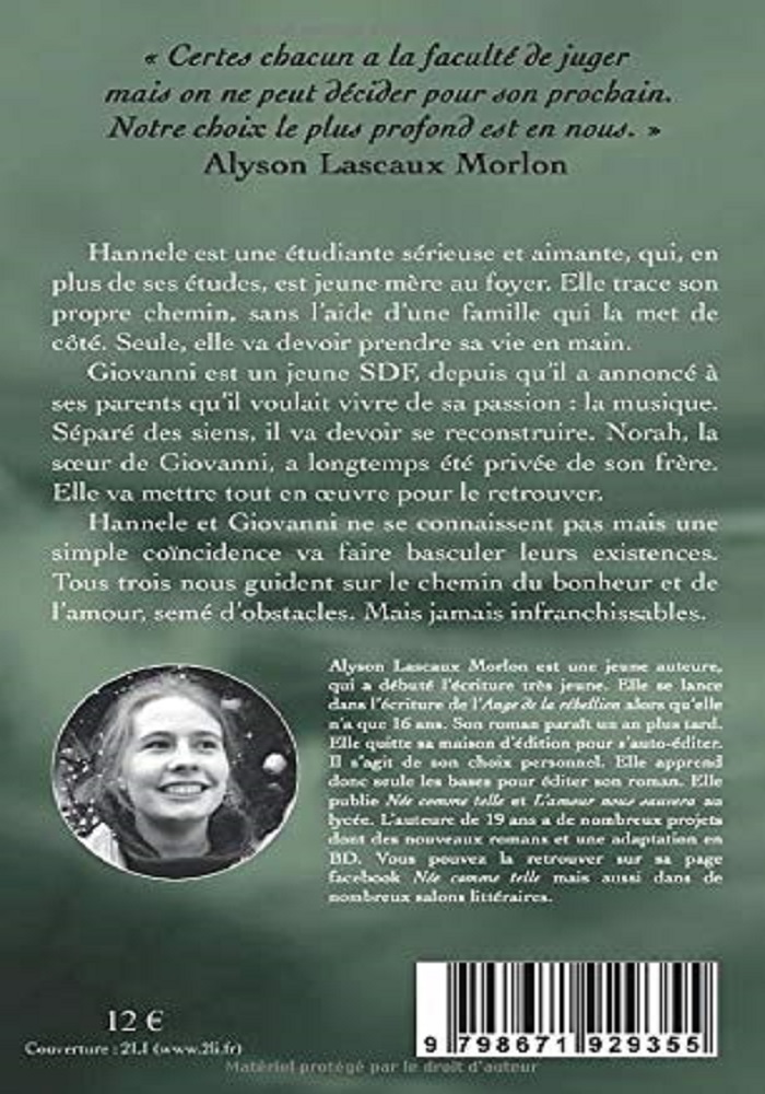 Romance de Alyson Lascaux Morlon : " L'Enfant De La Seine "